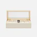 Elmbridge Blanc Br/Sycamore 5-Watch Box Realistic Faux Shagreen/Glass