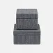 Galway Slate Blue Canister 4"L x 4"W x 3"H, 5"L x 5"W x 2.5"H Set of 2