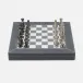 Preston Slate Blue Chess Game Set Cotton Jute