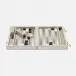 Salta White/Silver Speckle Backgammon Game Set Small Hair-On-Hide