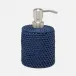 Dalton Navy Soap Pump Round Rattan