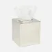 Hagen Shiny Nickel Tissue Box Square Straight Textured Stainless Steel