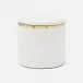 Veria Shiny White/Gold Canister Round Large Realistic Faux Rattan/Brass