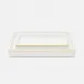 Veria Shiny White/Gold Bath Trays Small: 6"L x 10"W x 1.5"H, Large: 9.5"L x 12.5"W x 1.5"H, Set of 2
