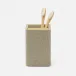 Veria Desert Taupe/Gold Brush Holder 3"L x 3"W x 4.5"H