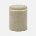 Veria Desert Taupe/Gold Bath Canister Small: 3"D x 4"H