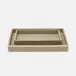 Veria Desert Taupe/Gold Bath Trays Small: 6"L x 10"W x 1.5"H, Large: 9.5"L x 12.5"W x 1.5"H, Set of 2