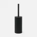 Manchester Black Toilet Brush Holder Round Realistic Faux Shagreen