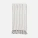 Nicosia White/Gray Guest Towel With Fringe 100% Linen 180 Gsm Pack/3