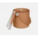 Brisbane Cognac Ice Bucket W/ Tongs Round Marine Leather