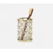 Gila Clear/Brushed Gold Brush Holder 3"D x 4.5"H