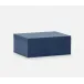 Lowell Perforated Navy Full-Grain Leather Accent Box