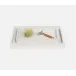 Tenby Blanc Trays 12.5"L x 10"W x 1"H, 10"L x 6"W x 1.5"H, Set of 2