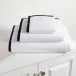 Signature Banded White/Black Bath Towels