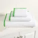 Signature Banded White/Grass Green Towel Bath Sheet