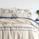 Cross-Stitch Linen Navy Twin/Twin XL Duvet Cover 72" x 90"