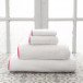 Signature Banded White/Coral Bath Sheet