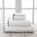 Signature Banded White/Indigo Bath Towel