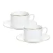 Alligator White Tea Cup & Saucer, Set Of 2