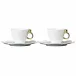 Geometrica Gold Rim Espresso Cup & Saucer, Set Of 2