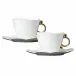 Geometrica Gold Rim Tea Cup & Saucer, Set Of 2