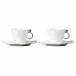 Geometrica Silver Rim Espresso Cup & Saucer, Set Of 2