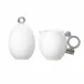 Geometrica Silver Rim Sugar & Creamer Set