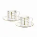 Alligator Gold With Crystal Espresso Cup & Saucer, Set Of 2