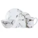 Marble Venice Fog 4-Piece Place Setting (Dinner, Salad, Mug, Cereal Bowl)