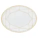 Gem Cut Gold Oval Platter 14 in