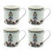 Nutcracker Mug, Set of 4 (h:3.6 in)