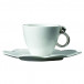 Geometrica Silver Rim Espresso Cup & Saucer, set of 2 (Diam 2.5; height 1.75 in)