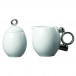 Geometrica Silver Rim Sugar & Creamer Set