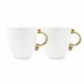 Geometrica Gold Rim Mug/Coffee Cup, set of 2