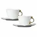 Geometrica Gold Rim Tea Cup & Saucer, set of 2