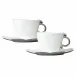 Geometrica Silver Rim Tea Cup & Saucer, set of 2