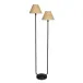 Polly Floor Lamp (Blackened Brass with Rattan Shade)