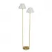 Polly Floor Lamp (Natural Brass with White Scalloped Shade)