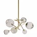 Molten Chandelier With Smoke Glass, Natural Brass