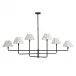 Polly Metal Chandelier Blackened Brass with White Scalloped Shade