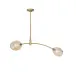 Artemis Pendant Double (Natural Brass with Champagne Glass)