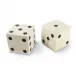 Oversized Bone Gaming Dice Pair