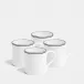 Double Line Matte Black Mug Large 350ml 12fl oz Set of 4