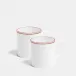 Double Line Burnt Orange Mug Large 350ml 12fl oz Set of 2