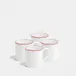Double Line Burnt Orange Mug Medium 270ml 9fl oz Set of 4