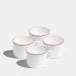 Double Line Burnt Orange Mug Short 240ml 8fl oz Set of 4