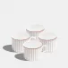 Pinstripe Burnt Orange Mug Short 240ml 8fl oz Set of 4