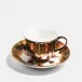 Reflect Victoria & Albert Bone China Dragon Flower Reflect Platinum Teacup & Saucer