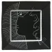 Jean Cocteau Black Square Trinket Tray 17" x 17" in a gift box