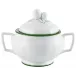 Touraine Double Filet Green Sugar Bowl Diam 3.2 in